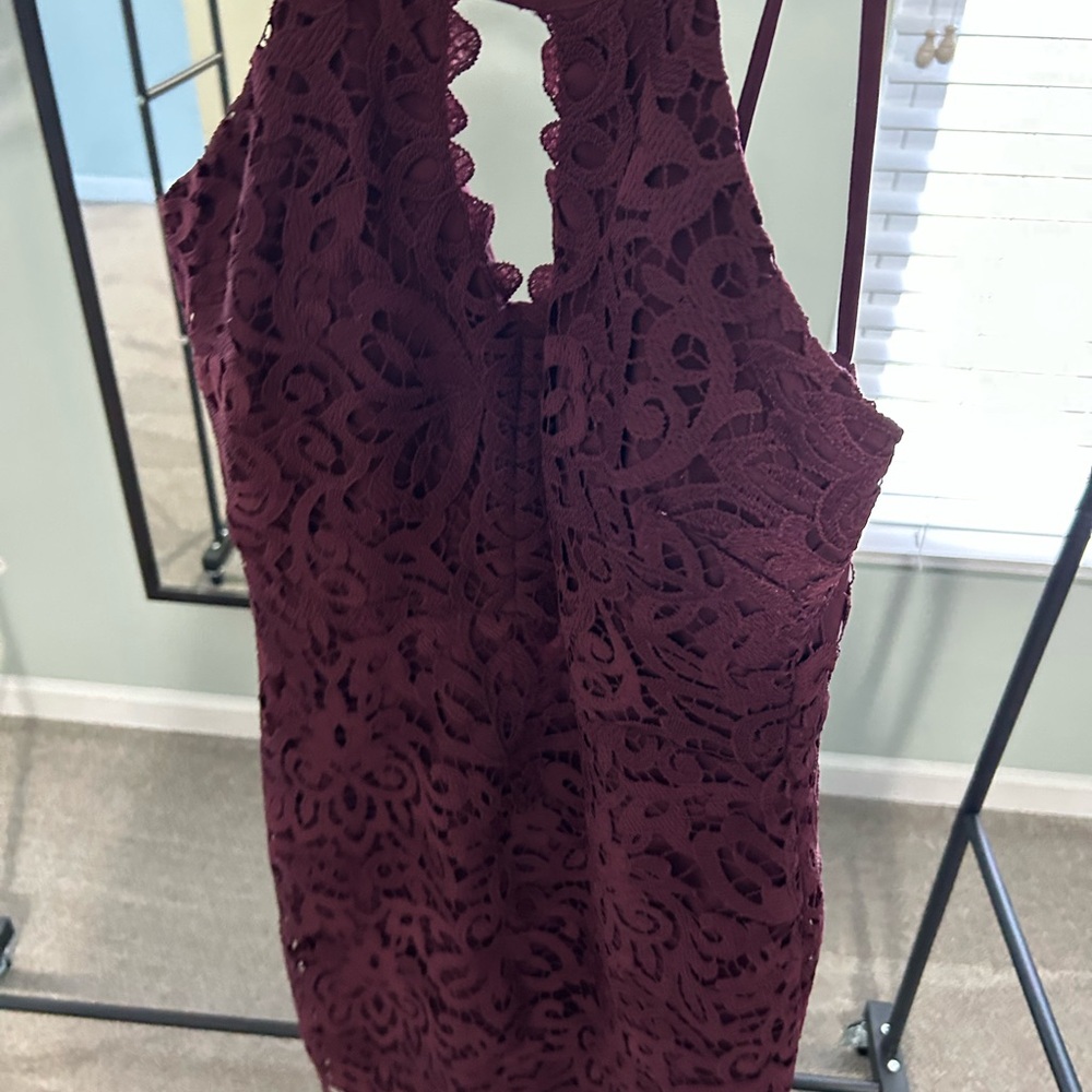 Guess Deep Red Lace Dress